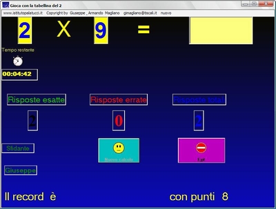 Tabelline immagine programma