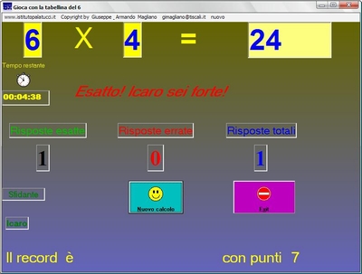 Tabellina del sei immagine del programma
